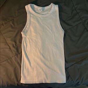 White Ribbed Tank Top